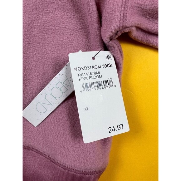 Abound Fleece Pullover Sweater Pink Bloom Womens XL Mock Neck Long Sleeve NWT - Picture 7 of 10